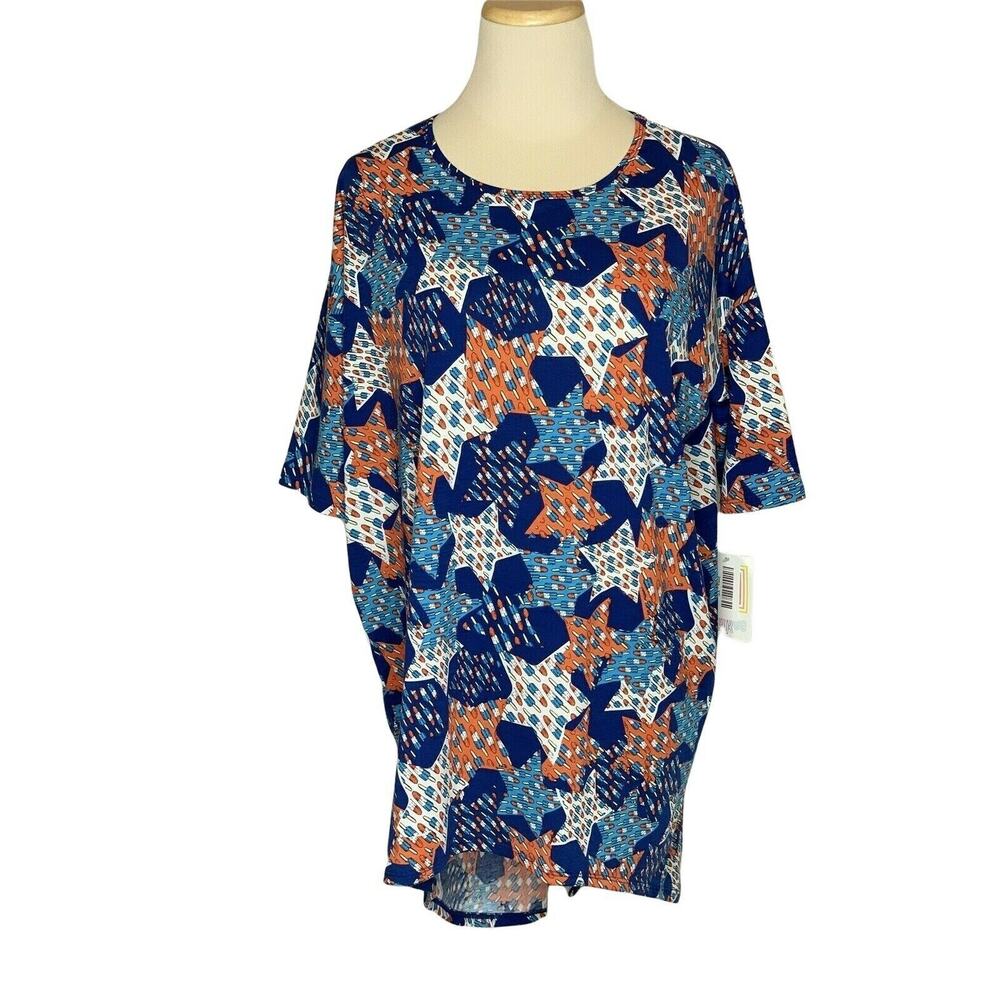 Lularoe  Blue Red White Americana Stars Tunic Shirt XS